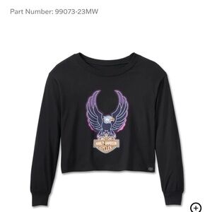 Harley Davidson Crop Top with Neon Eagle